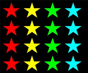 Fototapeta premium colorful stars with black background illustrator 