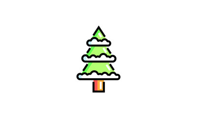 Christmas tree silhouette Isolated Christmas tree icon with star Christmas Tree Vector