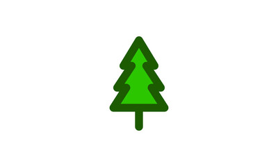 Fototapeta premium Christmas tree silhouette Isolated Christmas tree icon with star Christmas Tree Vector