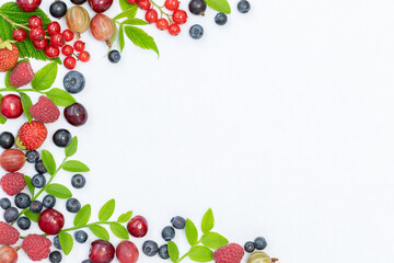 Summer background of different berries 
