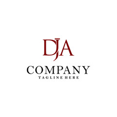 Monogram Typography DJA Law Firm Logo Design