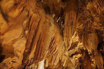 Beautiful rock formation inside of Diamond Cave at Mammoth Cave National Park near Kentucky, U.S.A...