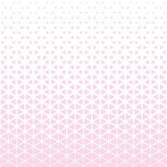 White and pink halftone triangle pattern background. Abstract geometric triangle, halftone. Vector background.