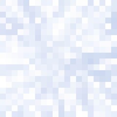 Abstract white and blue mosaic background. Vector background. White mosaic. Pixel art background.