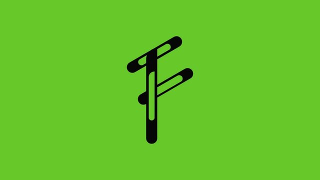 F letter logo with deep lime green background