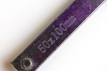 Clamp on a white background. Space for the text. An isolated hand tool.