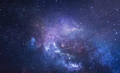 Papier Peint photo Lavable Univers Ciel étoilé de nuit. Galaxies et espace lointain. Collage de photos de la Terre. Éléments de cette image fournis par la NASA