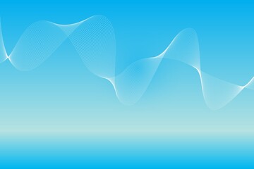 Abstract background with curved wavy lines with blank copyspace. Vector illustration for design. Wave from lines