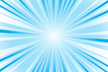 Abstract blue background with sun rays. Summer vector illustration