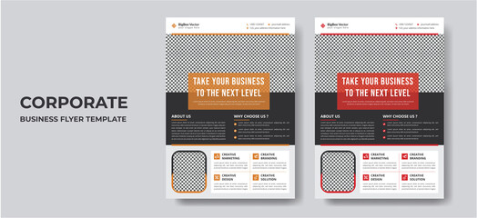 Corporate Business Flyer Template vector design for Brochure, Annual Report, Magazine, Poster, Corporate Presentation, Portfolio, Flyer, layout leaflet promotion marketing blue green orange abstract