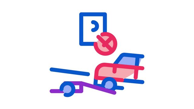 Wrong Parking Car Icon Animation. color Wrong Parking Car animated icon on white background
