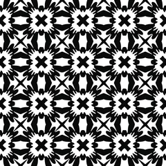Fotobehang floral seamless pattern background.Geometric ornament for wallpapers and backgrounds. Black and white pattern.  © t2k4