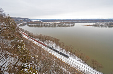 Trains Running along the Great River Road