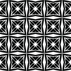  floral seamless pattern background.Geometric ornament for wallpapers and backgrounds. Black and white pattern. 