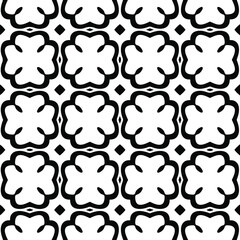  floral seamless pattern background.Geometric ornament for wallpapers and backgrounds. Black and white pattern. 