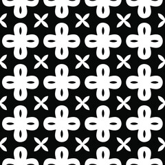 Naklejka na ściany i meble floral seamless pattern background.Geometric ornament for wallpapers and backgrounds. Black and white pattern. 
