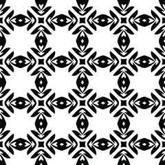  floral seamless pattern background.Geometric ornament for wallpapers and backgrounds. Black and white pattern. 