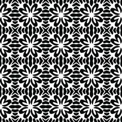  floral seamless pattern background.Geometric ornament for wallpapers and backgrounds. Black and white pattern. 