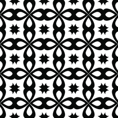  floral seamless pattern background.Geometric ornament for wallpapers and backgrounds. Black and white pattern. 