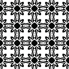  floral seamless pattern background.Geometric ornament for wallpapers and backgrounds. Black and white pattern. 