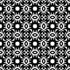  floral seamless pattern background.Geometric ornament for wallpapers and backgrounds. Black and white pattern. 