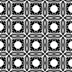  floral seamless pattern background.Geometric ornament for wallpapers and backgrounds. Black and white pattern. 