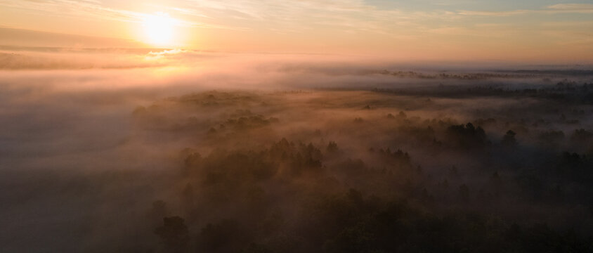 Tarusa Oka River 2021 Morning 5 am sunrise fog 