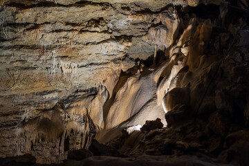 Rock formations inside a natural cave