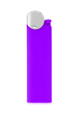 Purple Cigarette Lighter on white with clipping path