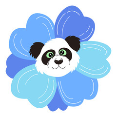 Pretty panda in a flower frame