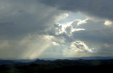 clouds over the mountains