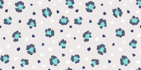 Leopard seamless pattern with brush stroke texture. Fashion stylish natural background. Vector animal skin print.