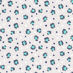 Leopard seamless pattern with brush stroke texture. Fashion stylish natural background. Vector animal skin print.