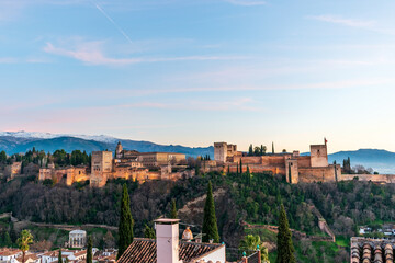 Fototapeta na wymiar sunset in the Alhambra