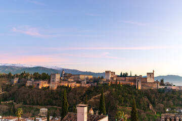 sunset in the Alhambra
