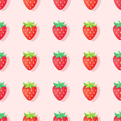 Vector seamless pattern with strawberry.