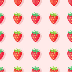 Vector seamless pattern with strawberry.