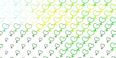 Light Green, Yellow vector template with businesswoman signs.