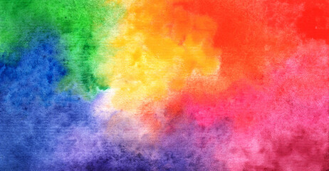 Rainbow colorful background in watercolor - 443495923