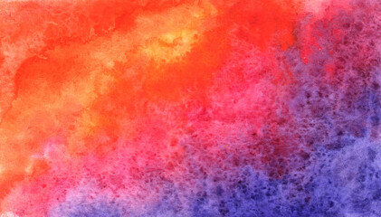 Purple-red-orange grunge background in watercolor