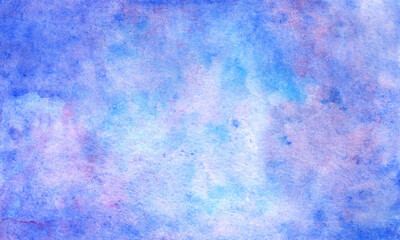 Blue-pink abstract grunge background in watercolor