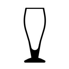 Beer glass silhuette sign. Flat style black icon on white background