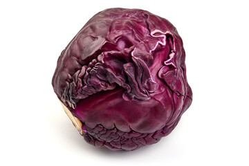 Obraz premium Red cabbage, isolated on white background. High resolution image.