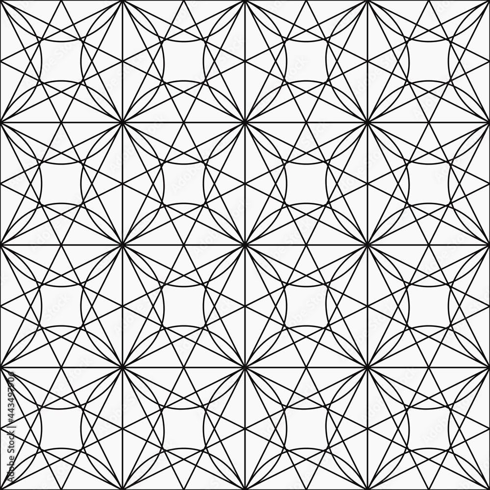 Aufkleber carcass tiles pattern. vector black connected lines and white background.