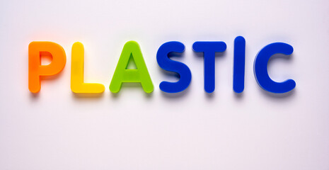 Plastic letters spelling PLASTIC