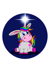 Cartoon Fairytale Unicorn. Vector Illustration.