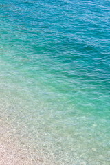 Sea water top view. Abstract natural watercolor gradient texture background
