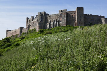 Bamburgh castle on the Northumberland coast