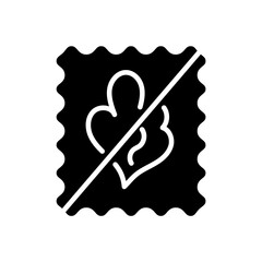 Odor resistant glyph icon. Fabric feature. Textile industry. Stop smell through