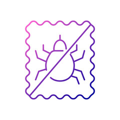 Dust mite repellent outline icon. Fabric feature. Textile industry. Insect protection. Gradient symbol